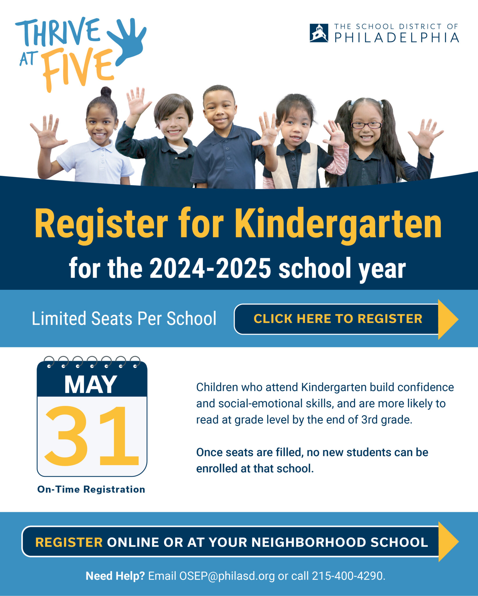 Kindergarten Registration 202425 Joseph W. Catharine School